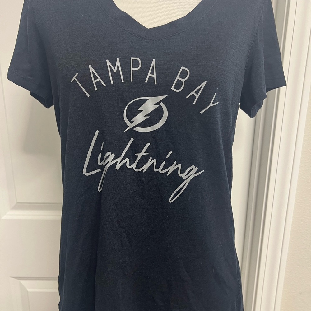 Tampa Bay Lightning Women's Black V-Neck Top